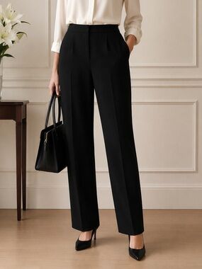 Jones Studio Black Lined Straight Leg Dress Pants Size 18W